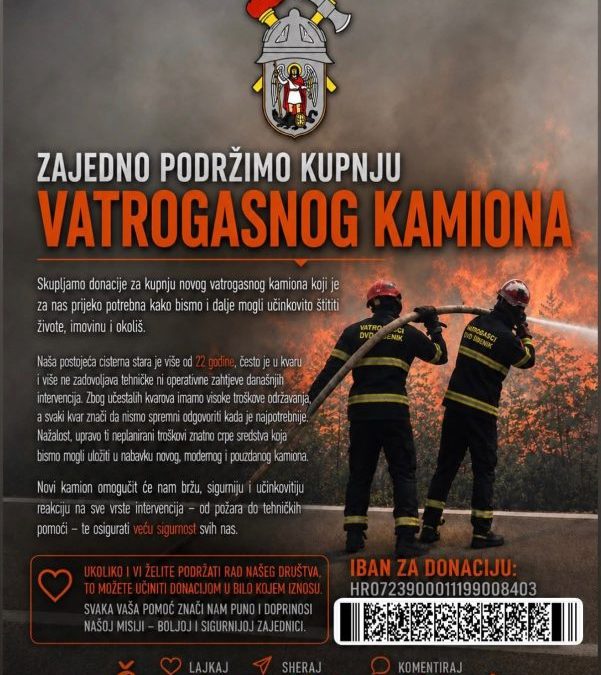DVD Šibenik treba pomoć za kupnju vatrogasnog kamiona